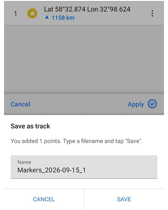 Punt opslaan coördinaten invoeren Android 1