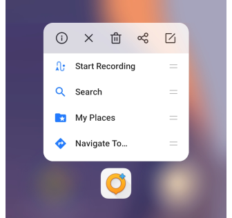 Contextmenu van icoon
