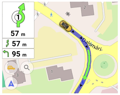 Volgende afslagen widget