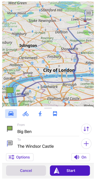 Navigatie starten iOS