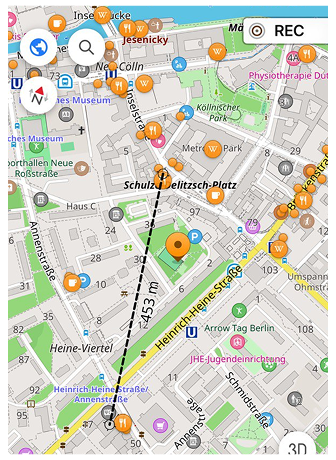 Odległość przez dotknięcie iOS