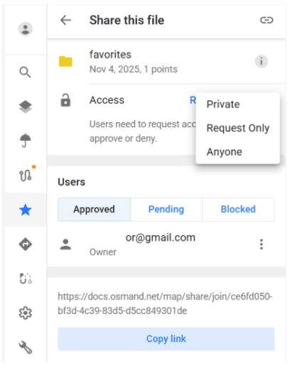 OsmAnd Web cloud Favorites edit