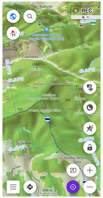 Siatka dla przycisków pionowa iOS
