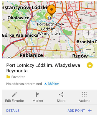Planejar uma rota Favoritos android