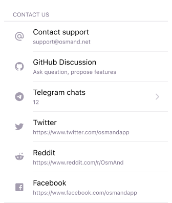 Меню карт iOS