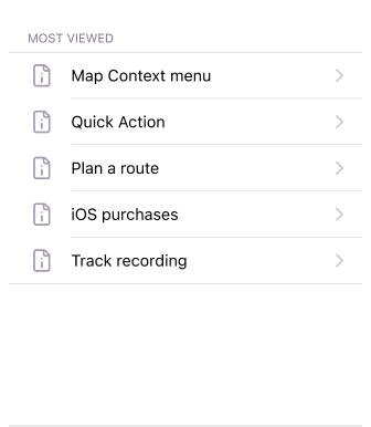 Меню карт iOS