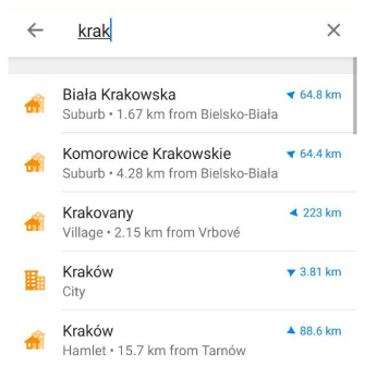Пошук вулиці Android