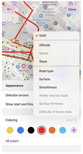 Контекстне меню забарвлення iOS