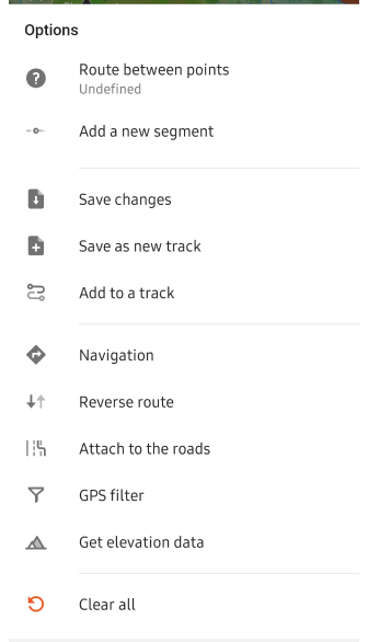 Планування маршруту Android-параметри