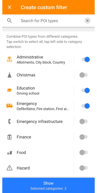 Користувацький пошук Android