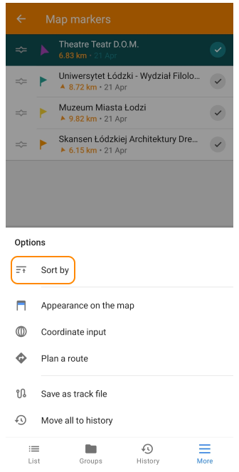 Альтернативне сортування маркерів Android 1