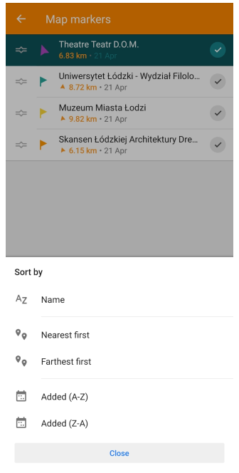 Альтернативне сортування маркерів Android 2